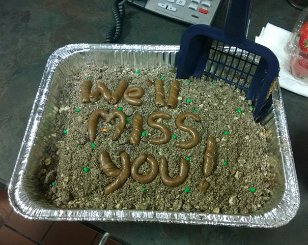 64 Hilarious Farewell Cakes That Employees Got On Their Last Day